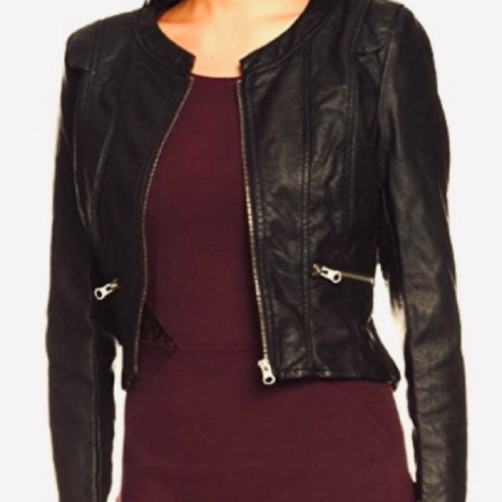 French Connection Black Leather Jacket